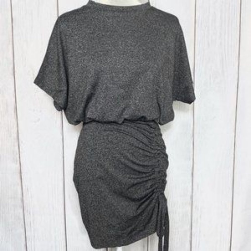 Boutique Relaxed Fit Gray T- Shirt  Dress - Picture 3 of 3
